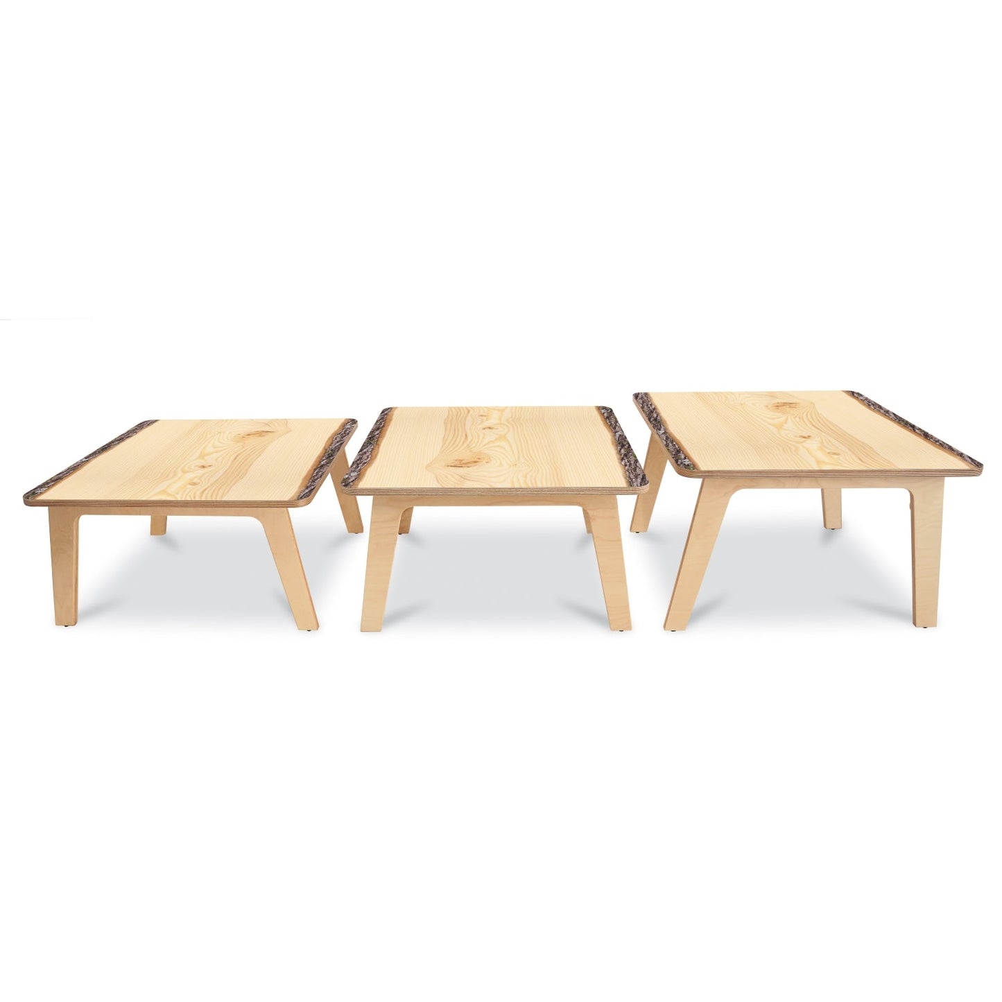 Whitney Brothers Nature View Live Edge Square Table 18" Height - SchoolOutlet