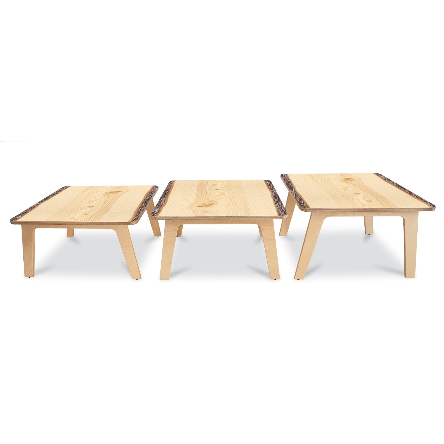 Whitney Brothers Nature View Live Edge Square Table 18" Height - SchoolOutlet