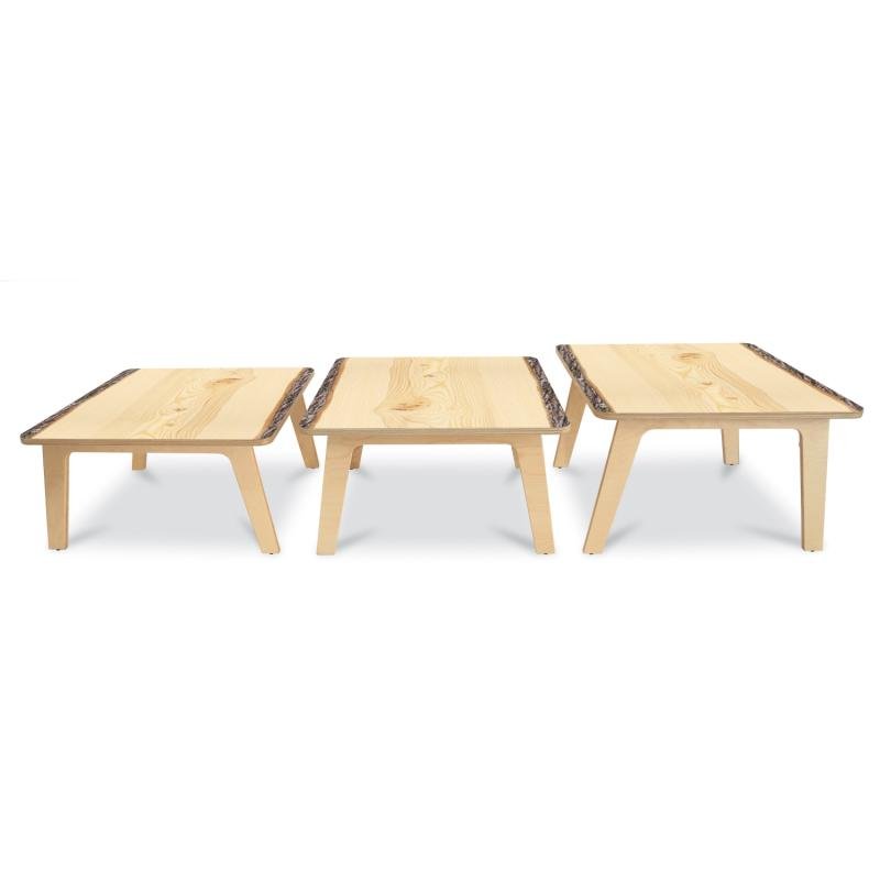 Whitney Brothers Nature View Live Edge Square Table 22" Height - SchoolOutlet