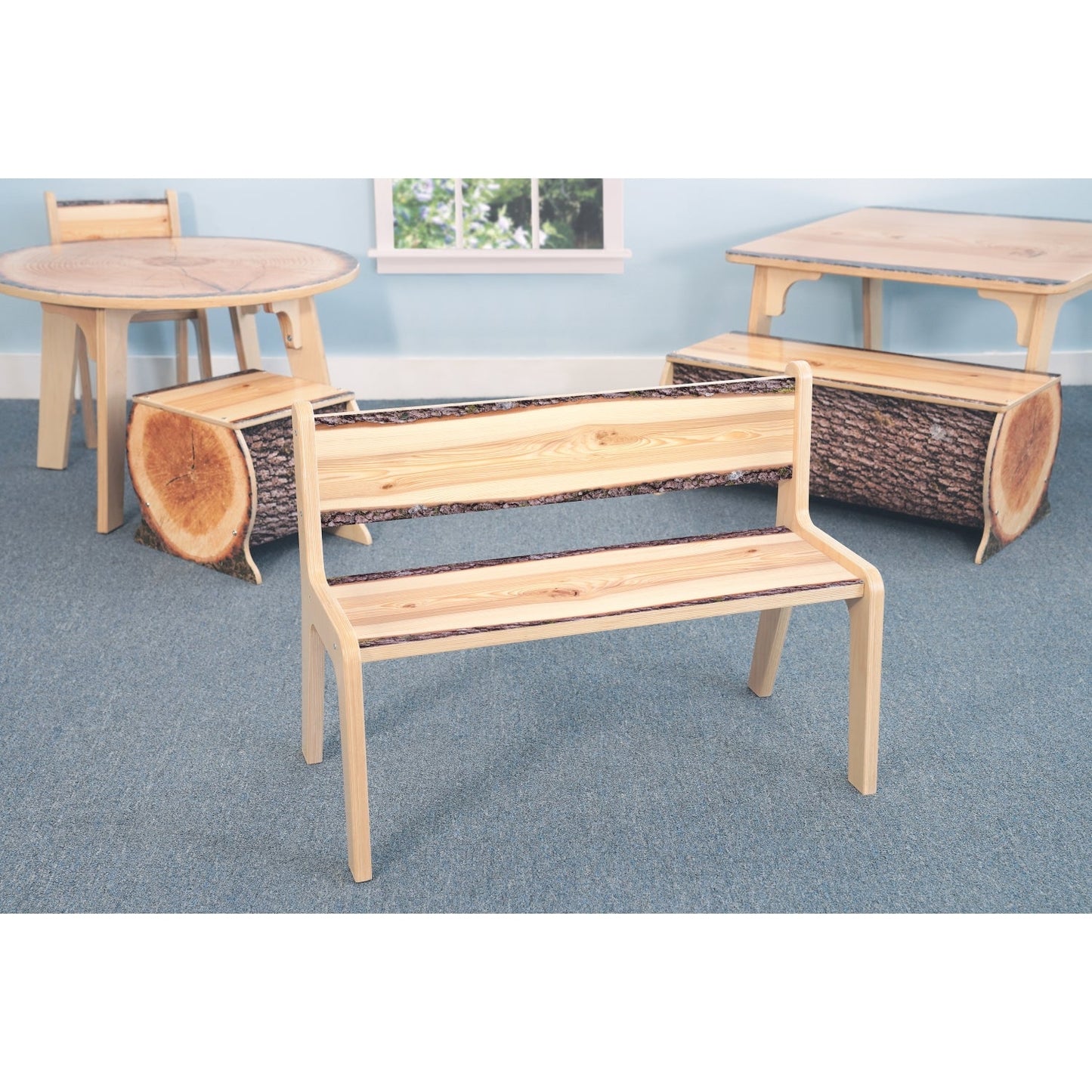 Whitney Brothers Nature View Live Edge Bench 14" Height - SchoolOutlet