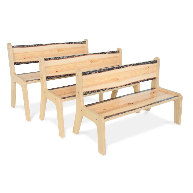 Whitney Brothers Nature View Live Edge Bench 14" Height - SchoolOutlet