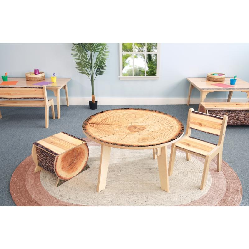 Whitney Brothers Nature View Live Edge Round Table 18" Height - SchoolOutlet