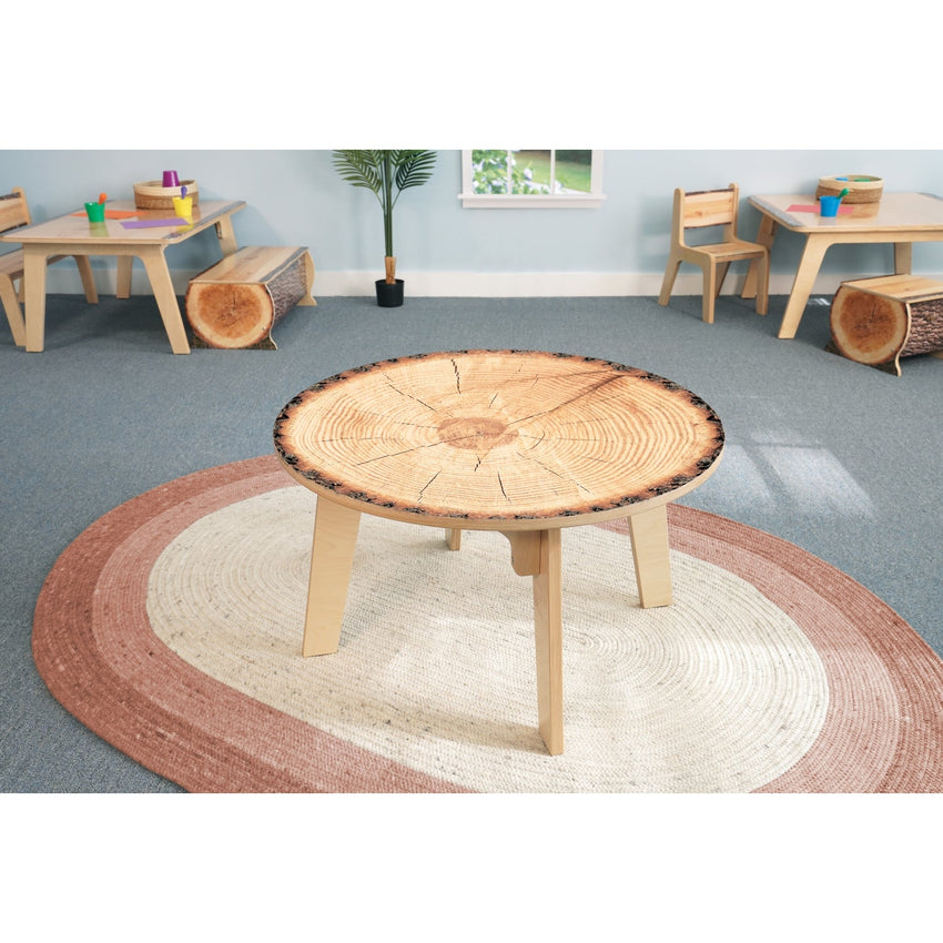 Whitney Brothers Nature View Live Edge Round Table 18" Height - SchoolOutlet