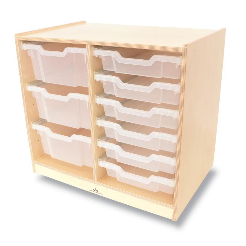 Whitney Brothers Clear Tray Double Column Storage Cabinet(Whitney Brothers WHT-WB7002) - SchoolOutlet