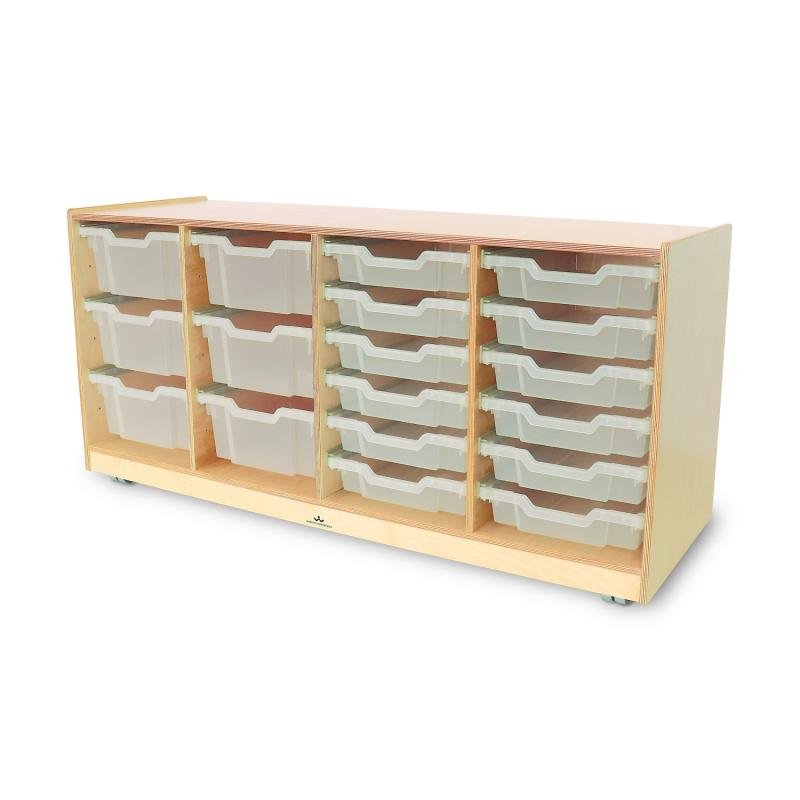 Whitney Brothers Clear Tray Quad Column Storage Cabinet(Whitney Brothers WHT-WB7004) - SchoolOutlet