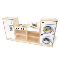 Whitney Brothers Let's Play Toddler Kitchen Ensemble - White 59"W x 12.5"D x 29.5"H (WHT-WB7070)