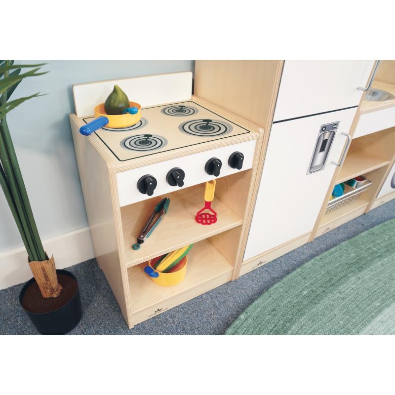 Whitney Brothers Let's Play Toddler Stove - White - SchoolOutlet