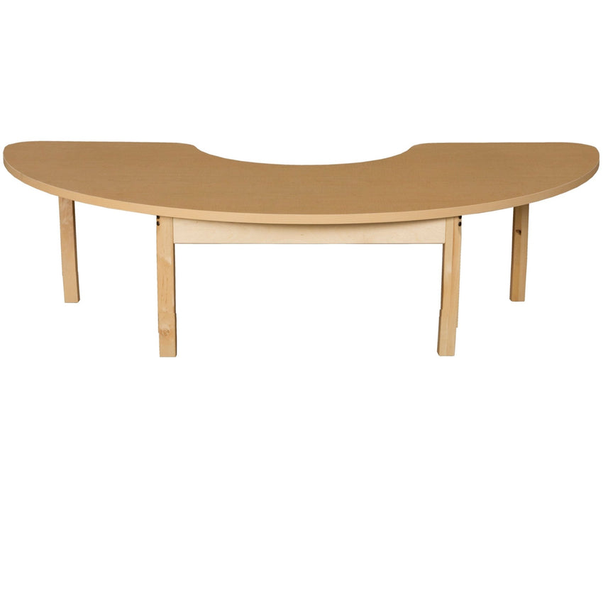 Wood Designs 24" x 76" Half Circle High Pressure Laminate Table with Hardwood Legs-14" - (HPL2476HCRC14) - SchoolOutlet