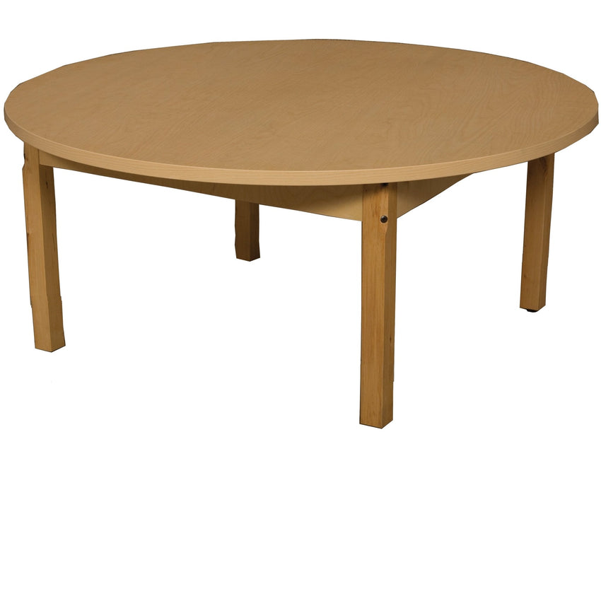 Wood Designs 42" Round High Pressure Laminate Table with Hardwood Legs- 14" - (HPL42RND14) - SchoolOutlet