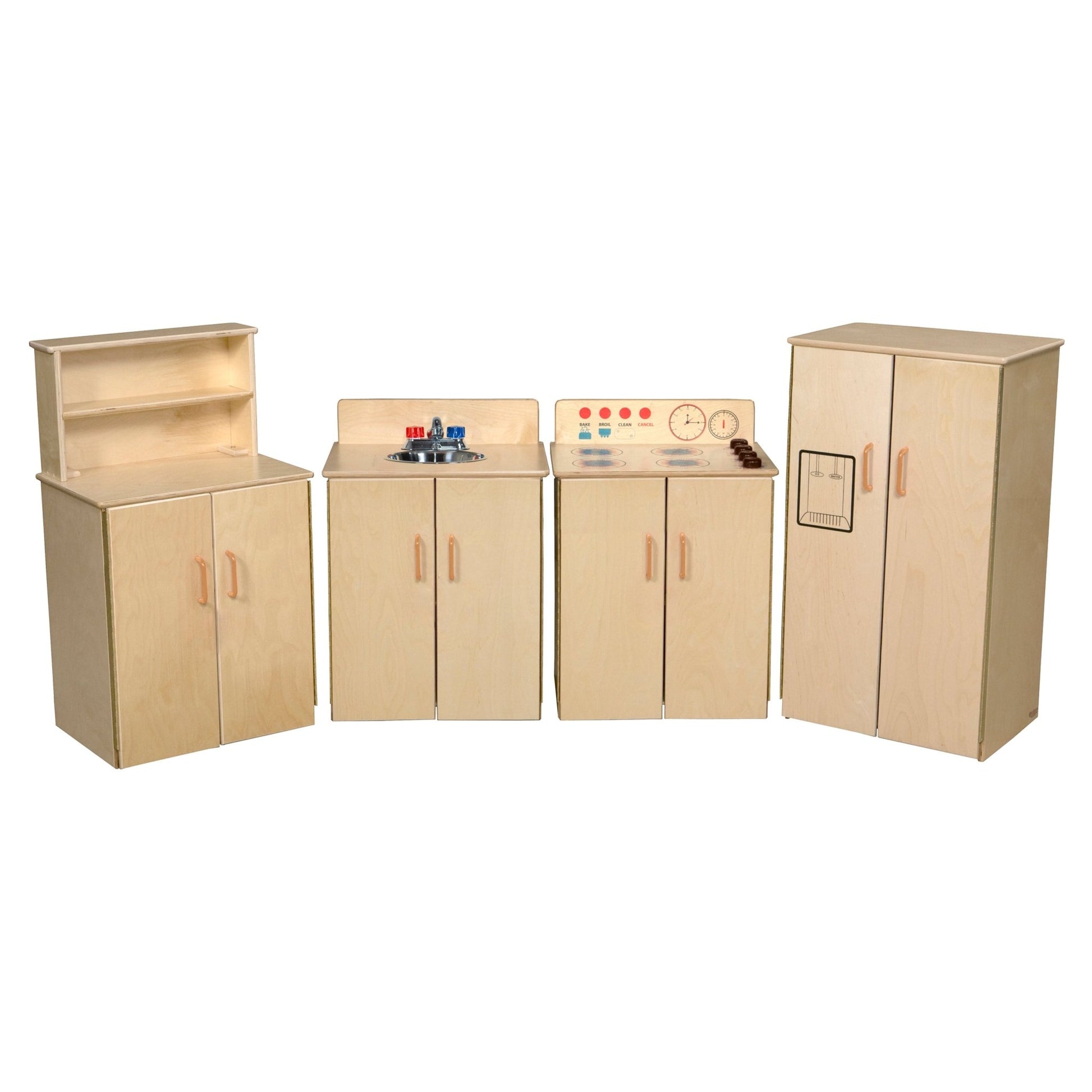 Wood Designs Set of (4) Classic Appliances with Deluxe Hutch - (WD10002) - SchoolOutlet