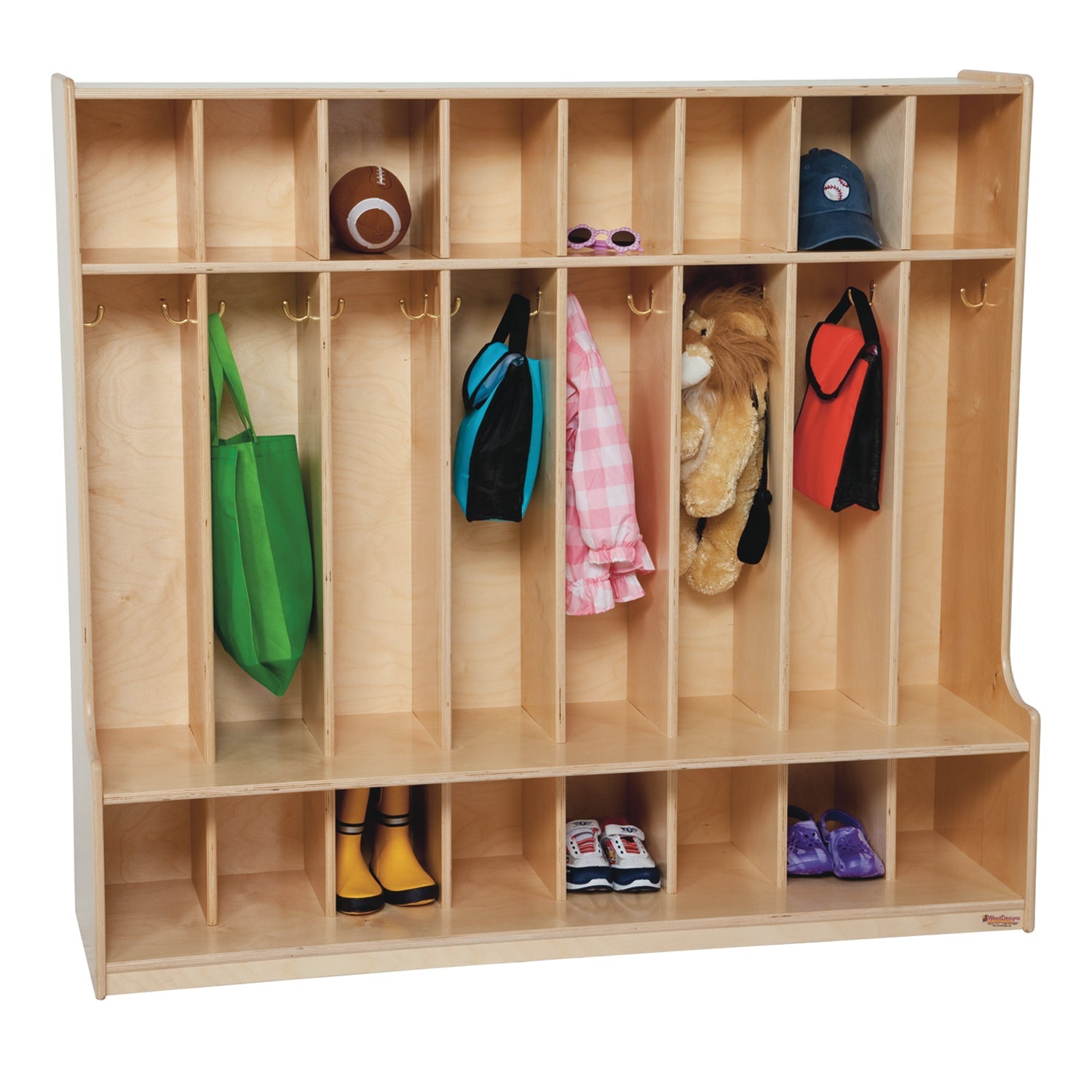 Wood Designs 8 Section Seat Locker - (WD51008) - SchoolOutlet