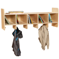 Wood Designs 5 Section Wall Locker w/ 5 Coat Hooks (WD51900)