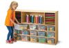 Young Time Sectional Cubbie-Tray Storage with Clear Bins - Ready-to-Assemble (Young Time YOU-7032YT) - SchoolOutlet