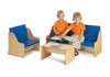 Young Time Living Room Couch with Padded Blue Seating - Ready to Assemble (Young Time YOU-7086YT) - SchoolOutlet